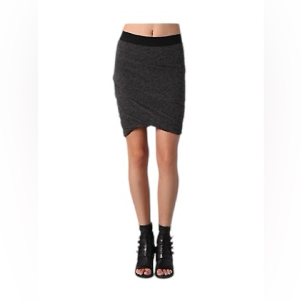 T By Alexander Wang Grey Gray Ruched Mini Skirt